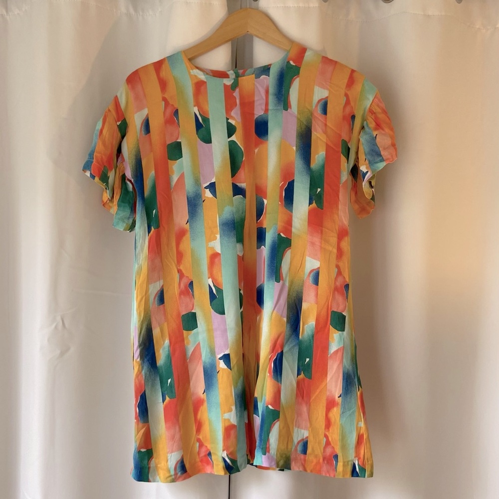 Colorful flowy top